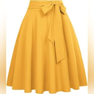 Belle Poque Yellow Midi A-Line Circle Skirt
